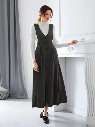 Dress Outfits Party, Womens Trendy Dresses, Long Dress Casual, Dress Inspo, Pinafore Dress, Modest Fashion Outfits, Abayas Fashion, Overall Dress, Casual Style Outfits