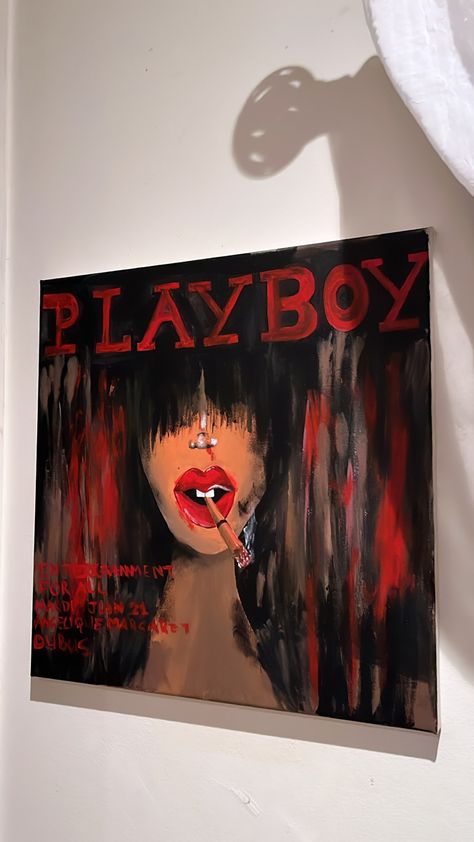 #playboy #painting #playboymag #boudoir #playboypainting Playboy Painting, Sky Art Painting, Creative Stuff, Scary Art, Cool Sketches, Diy Canvas Art Painting, Diy Canvas Art, Art Inspiration Drawing, Diy Canvas