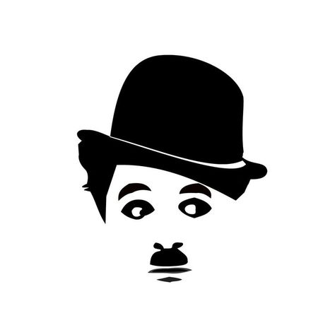 Charlie Chaplan, Deaf Culture, film history, video, portrait, art, visual communication Silhouette Disney, Silhouette Stencil, Charlie Chaplin, Art Pop, Stencil Art, Silhouette Art, Kirigami, Mail Art, String Art