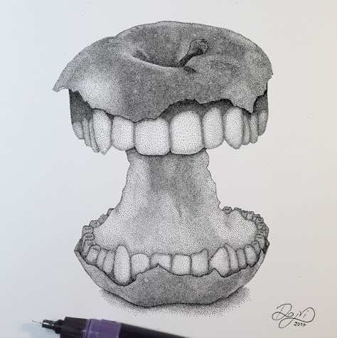 Kamnik Slovenia, Metamorphosis Art, Dentist Art, Teeth Drawing, Arte Zombie, Teeth Art, Stippling Art, Dental Art, Stippling