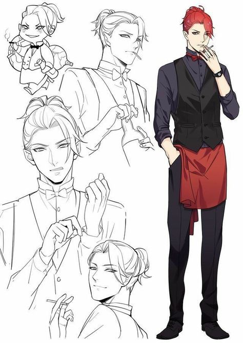 Kai Sehu - Barista Angle Reference, Maes Hughes, Character Hair, Character Reference Sheet, Boy Design, Character Design Cartoon, Goblin Slayer, Roy Mustang, Drawing Faces