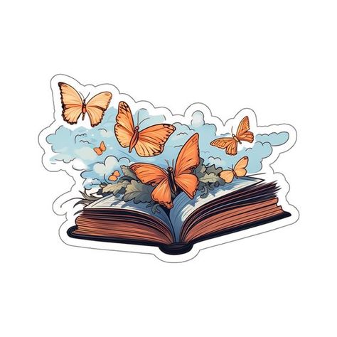 Cute Butterfly Book Vinyl Sticker Decal for Laptop Stickers Kindle Book Lovers Gift for Readers Sticker Butterflies Sticker for Water Bottle - Etsy Sticker #sticker Stickers #stickers freesticker #freesticker freestickers #freestickers free download sticker #freedownloadsticker 3.311 Butterfly Book, Butterfly Books, Cute Laptop Stickers, Etsy Stickers, Bullet Journal Stickers, Cute Butterfly, Gifts For Readers, Diy Prints, Cool Stickers