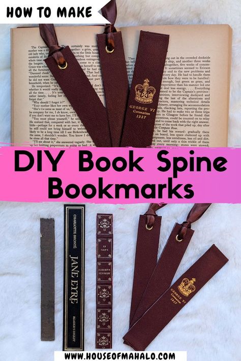 Are you a fan of books and reading? Want to know how to make your very own DIY book spine bookmarks? Check out this super easy how-to! Book Spine Bookmarks Diy, Book Spine Bookmarks, How To Make Your Own Bookmark, How To Make A Bookmark, Diy Old Books, Leather Bookmarks, Best Bookmarks, Bookmarks Diy, Recycle Crafts Diy