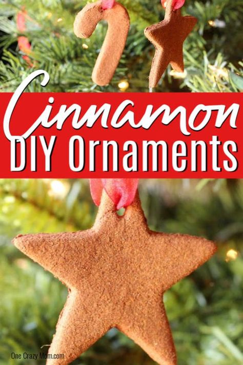 Cinnamon ornament hanging in tree.