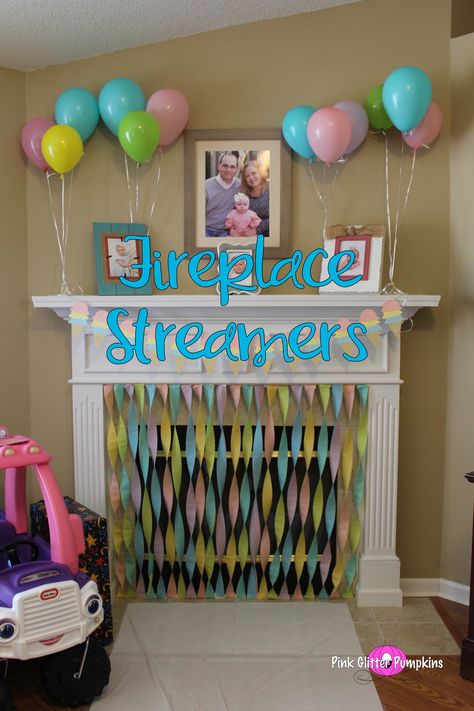 Birthday Streamers, Diy Streamers, Streamer Decorations, Ice Cream Party Theme, Wiggles Birthday, Birthday Party Snacks, Rainbow Parties, Twins 1st Birthdays, Glitter Pumpkins