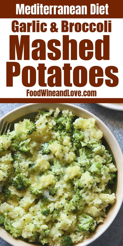 Mashed Potatoes And Broccoli, Broccoli Dinner, Potatoes And Broccoli, Garlic Broccoli, Vegetarian Sausages, Vegetable Side Dish, Mashed Potato Recipes, Garlic Mashed Potatoes, Garlic Mashed