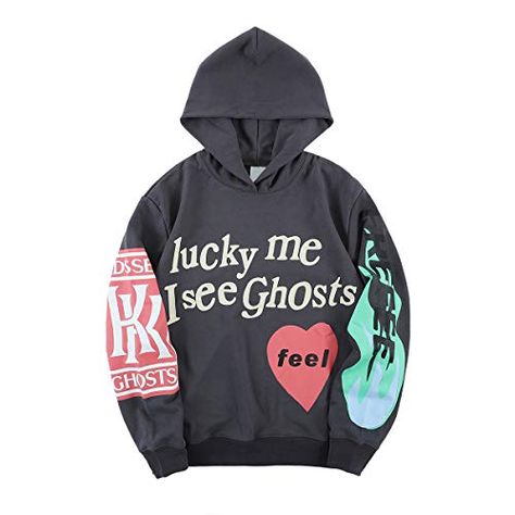 Ghost Fashion, Lucky Me I See Ghosts, I See Ghosts, Graffiti Hoodie, Oversize Sweatshirt, Lucky Me, Oversized Pullover, Men Vintage, Oversized Sweatshirt