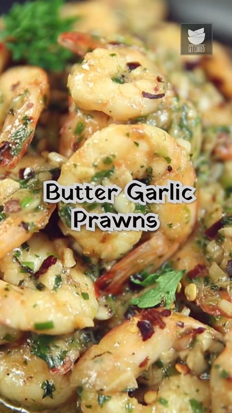 Butter Garlic Prawns, Garlic Prawns Recipe, Butter Prawns, Butter Prawn, Raw Prawns, Prawn Dishes, Garlic Prawns, Green Garlic, Easy Steak