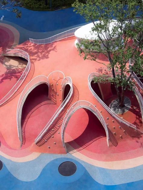 Surface Drainage, Organic Structure, Children Park, Green Architecture, Play Spaces, New Town, Kids Playground, Architect Design, Decoration Design