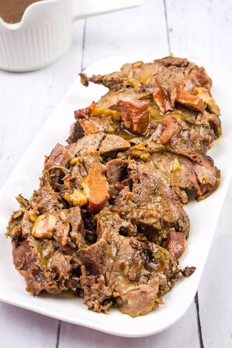 Keto Pot Roast with Bacon (Crock Pot) | Keto Cooking Wins Keto Pot Roast, Crock Pot Inspired Beef Recipes, Pot Roast Crock Pot Recipes, Keto Carnivore, Best Pot Roast, Carnivore Recipes, Keto Beef, Slow Cooker Stew, Lazy Keto