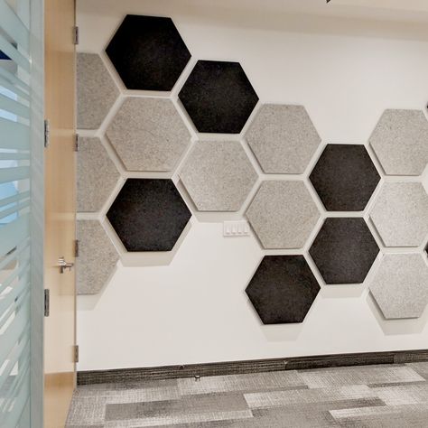 Hexagon Acoustic Panels Wall Design, Acoustic Panel Design, Concrete Flower Pots, Sound Panels, Painting Textured Walls, Sound Panel, House Interior Design Styles, Wall Painting Ideas, Room Accent Wall