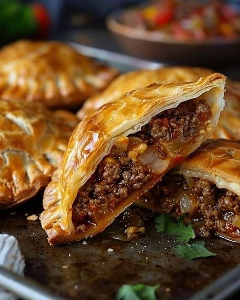 Jamie Oliver Recipes | Beef and Cheese Empanadas🥟🧀 | Facebook Cheesy Beef Empanadas, Cheese Empanadas Recipe, Beef Empanadas Recipe, Cheese Empanadas, Stuffing Recipes For Thanksgiving, Mexican Beef, Beef Empanadas, Savory Pies, Crock Pot Recipes