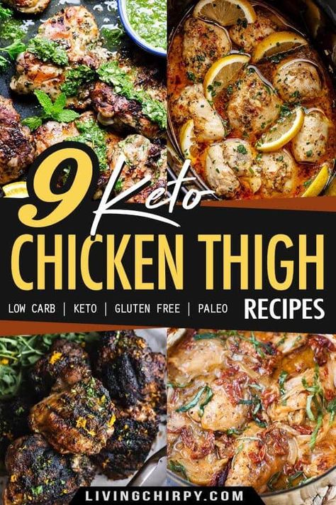 Keto Chicken Thighs, Keto Chicken Thigh Recipes, Braised Chicken Thighs, Paleo Gluten Free Recipes, Grilled Chicken Thighs, Chicken Thigh Recipes Crockpot, Low Carb Diet Recipes, Low Carb Dinner Recipes, Keto Recipes Dinner