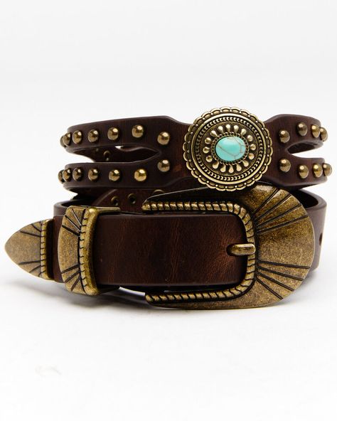 Idyllwind Womens Stay In The Loop Turquoise Belt, Brown Country Accessories, Turquoise Belt, Boot Barn, Boho Belts, Boho Style Outfits, Concho Belt, Belt Brown, Western Chic, Americana Fashion