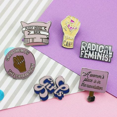 Girls Can Enamel Pin // Feminism /Feminist Flair badge lapel | Etsy Feminist Merch, Feminist Gifts, Feminist Enamel Pins, Feminist Pins, Personalized Jacket, Enamel Pin Collection, Jacket Pins, Feminist Gift, Enamel Badges