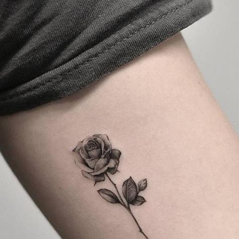 Small Tattoos on Instagram: "Single needle #rose by @drag_ink · NYC 🇺🇸" Small Tattoos, Tattoos, On Instagram, Instagram