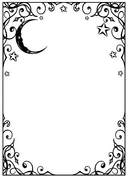 Spooky Frame Drawing, Gothic Page Borders, Journal Corner Designs, Witchy Border Design, Witchy Borders, Grimoire Pages Aesthetic, Gothic Frame Drawing, Gothic Border Design, Chalkboard Borders