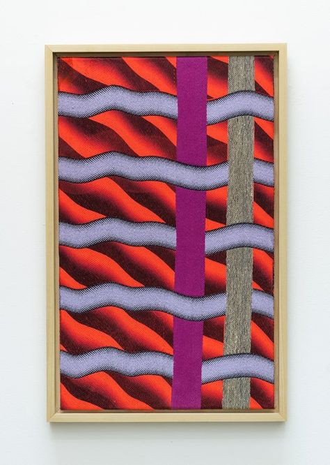 Solo Show, "Heat Wave", at Holding Contemporary, Portland, OR 2021 — SARAH WERTZBERGER Sarah Wertzberger, Pattern Artists, Painted Warp, Weaving Process, Red Background, Repeating Patterns, Wood Paneling, Custom Framing, Portland