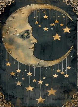 Vintage Celestial Art Moon, Moon Madness, Printables Freebies, Moon Illustration, Celestial Art, Lovely Things, Stars And Moon, Art Journal, Moon