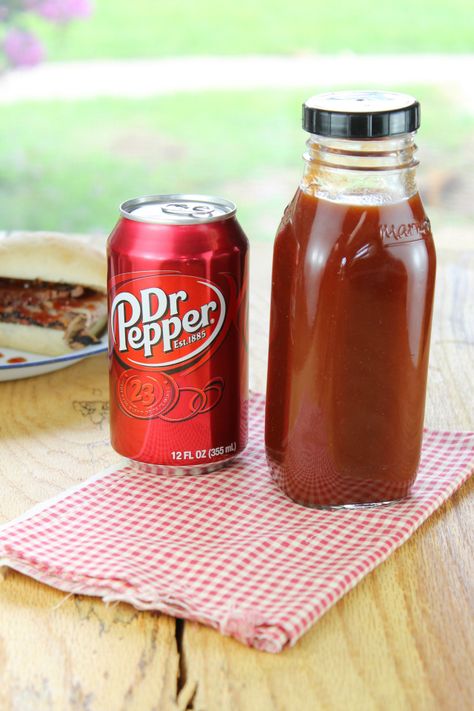 Dr Pepper Barbecue Sauce - a quick and easy homemade barbecue sauce that is perfect for grilling! from Miss in the Kitchen Dr Pepper Bbq Sauce, Pepper Bbq Sauce, Pork Barbecue, Barbecue Recipe, Homemade Barbecue, Barbecue Sauce Recipes, Homemade Barbecue Sauce, Bbq Sauces, Marinade Sauce