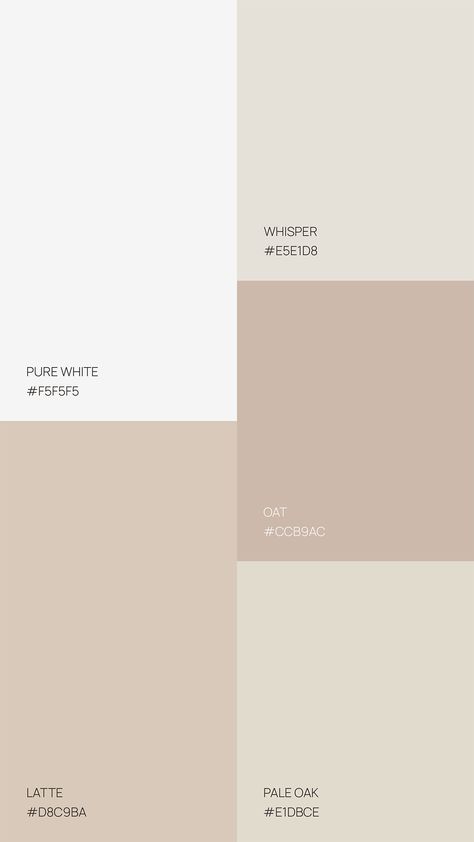 Holistic Branding, Nude Color Palette, Pale Oak, Branding Design Studio, Beige Color Palette, Hex Color Palette, House Color Palettes, Stunning Hairstyles, Color Schemes Colour Palettes