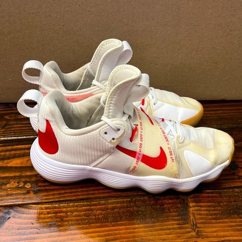 Nike red/white volleyball shoe Bb Shoes, Volleyball Practice, Volleyball Shoes, Nike Red, Nike Huarache, Volleyball, Nike Shoes, Red White, Red And White