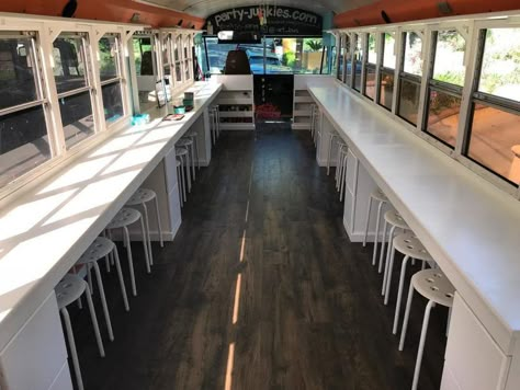 A Few Ideas For Pop-Up Experiences - Museum Planner Library Bus, Spa Bus, Bus Restaurant, Bus Remodel, Bus Party, Art Parties, Kids Art Studio, Mobile Craft, Mobile Library