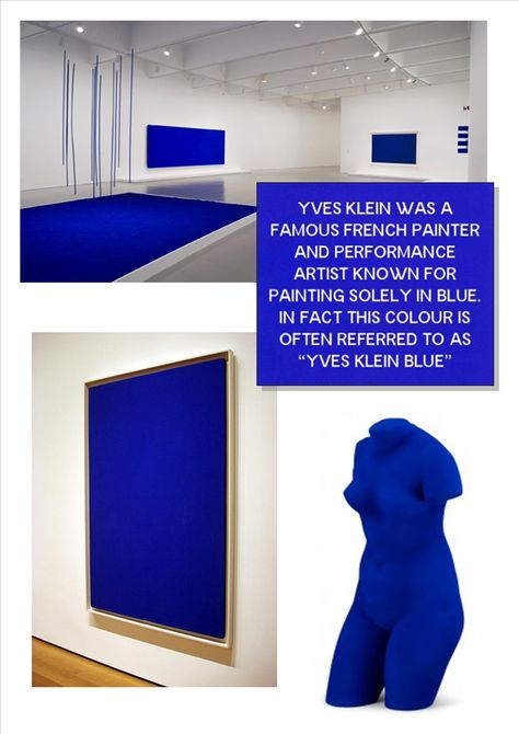 BE INSPIRED BY ARTIST YVES KLEIN AND EXPERIMENT WITH OUR ULTRAMARINE BLUE! Klein Blue Color Palette, Klein Blue Interior, Ultramarine Blue Aesthetic, Cobalt Blue Office, Royal Blue Interior, Ambience Decor, Bleu Klein, Yves Klein Blue, Interior Minimal