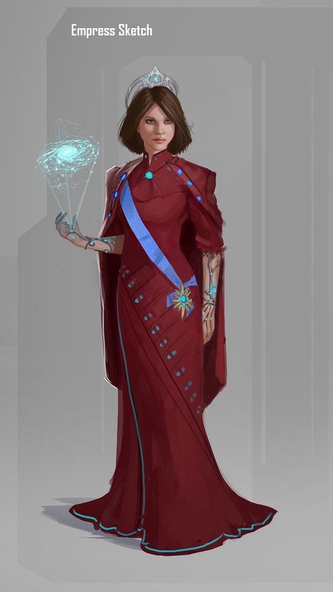 I'm not sure if Luna actually has an Empress. But still a cool idea to implement. Sci Fi Clothing, Sci Fi Rpg, Sci Fi Fashion, Star Wars Rpg, Science Fiction Art, Star Wars Characters, Sci Fi Fantasy, Sci Fi Art, Character Portraits