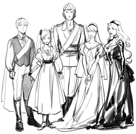 Leo, Elise, Xander, Corrin, and Camilla Family Portrait Drawing, Royal Family Portrait, Family Portrait Poses, Family Drawing, Fire Emblem Characters, Fire Emblem Fates, Fire Emblem Awakening, Fire Emblem Heroes, Arte Inspo