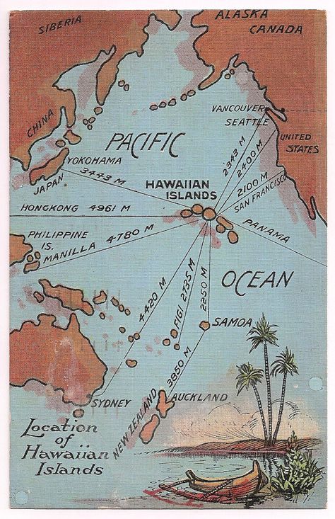 1939 postmark Vintage Island, Vintage Ocean, Hawaii Map, Vintage Hawaii Art, Pacific Map, Hawaii Vintage, Hawaii Map Illustration, Pacific Ocean Map, Hawaiian Islands Map