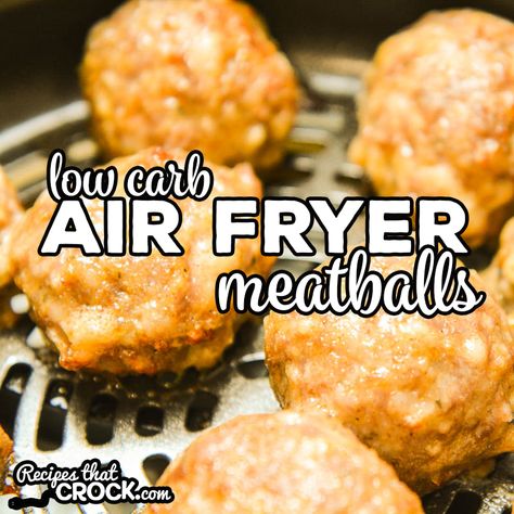 Our Low Carb Air Fryer Meatballs produce a delicious savory sausage based meatball every time! We love these meatballs on their own, in marinara sauce and in soups. Meatballs With Pork Rinds, Low Carb Crock Pot, Air Fryer Meatballs, Low Carb Air Fryer, Crock Pot Italian, Buttered Cabbage, Ninja Cooking System Recipes, Italian Wedding Soup Recipe, Actifry Recipes