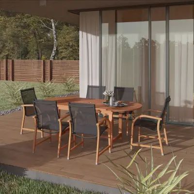 Buy Outdoor Dining Sets Online at Overstock | Our Best Patio Furniture Deals Outdoor Patio Dining, Eucalyptus Wood, Oval Table, Dining Sets, Patio Dining Set, Furniture Deals, Outdoor Dining Set, Patio Set, Rectangular Table