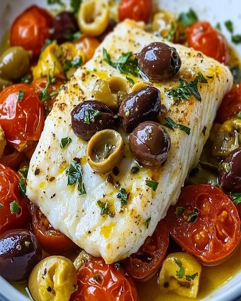 Discover the easy Mediterranean Style Baked Cod recipe, a quick, healthy meal with fresh ingredients. Perfect for any seafood lover! Cod With Artichoke Hearts, Keto Fish Meals, Recipes Using Cod, Cod Easy Recipe, Baked Mediterranean Cod, Cod And Orzo Recipes, Mediterranean Cod Fish Recipes, Italian Cod Recipes, Fish Diet Recipes