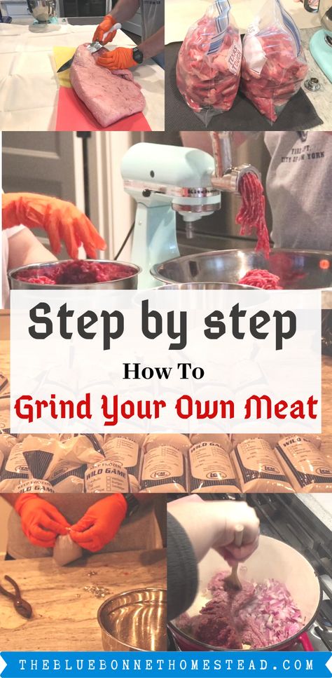 GRINDING YOUR OWN MEAT MIGHT SEEM LIKE A DAUNTING TASK, BUT IT IS ACTUALLY QUITE SIMPLE. WHETHER YOU ARE USING FRESH VENISON FROM A RECENT HUNT, OR LARGE CUTS FROM THE LOCAL BUTCHER, THE PROCESS IS THE SAME. THE FINAL RESULT IS ABSOLUTELY DELICIOUS AND YES YOU CAN TASTE THE DIFFERENCE! HERE IS HOW WE DID IT… Deer Butchering, Deer Processing, Venison Meat, Homemade Sausage Recipes, Garden Homestead, Pioneer Life, Deer Meat Recipes, Modern Homesteading, Deer Meat