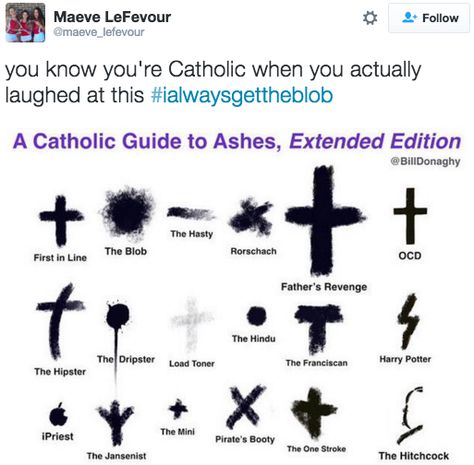 This Ash Wednesday chart that only Catholics will understand: | 26 Tweets That'll Make Catholics Laugh So Hard They'll Need To Go To Confession Ash On Forehead, Catholic Jokes, Start Of Lent, Catholic Humor, Wednesday Humor, Catholic Memes, Funny Memes About Life, Ash Wednesday, Proverbs 31 Woman