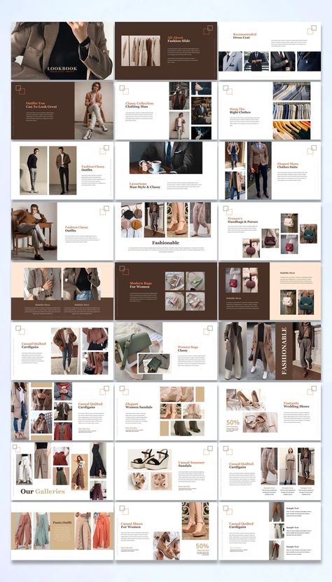 Lookbook Fashion PowerPoint Template. 30 unique slides Powerpoint Fashion Design, Fashion Powerpoint Design, Fashion Look Book Design, Fashion Powerpoint Template, Fashion Presentation Layout, Fashion Background Design, Book Powerpoint, Grpahic Design, Fashion Powerpoint