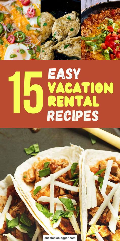 With summertime comes tons of vacation trips and staying outdoors. I have here 15 quick and easy meals to cook in your vacation rental. #summer #summerrecipes #mealprep Vacation Rental Meals, Airbnb Beach House, East Meals, Easy Vacation Meals, Easy Meals To Cook, Cheap Paleo Meals, Instant Pot Spaghetti Recipe, Cheap Vegetarian Meals, Meals To Cook