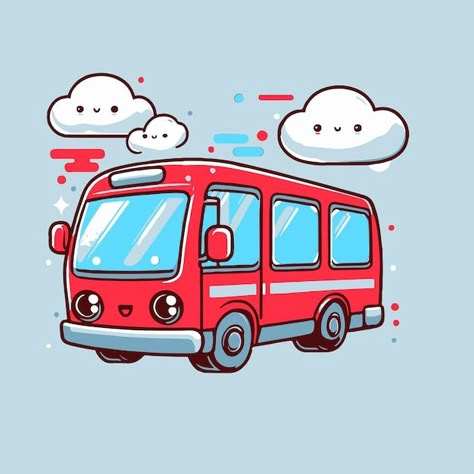 Vector illustration of a red bus on a bl... | Premium Vector #Freepik #vector #bus #cute-cartoon #bus-cartoon #cute-car-cartoon Poste Insta, Vector Bus, Bus Picture, Bus Illustration, Vehicle Drawing, Bus Drawing, Bus Cartoon, Animation Schools, Car Cute