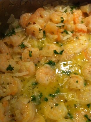 I finally managed to get Aunt Barb to divulge her recipe!  Serve with rice or a nice crusty bread to dip in the tasty sauce. White Wine Sauce Recipes, Crusty French Bread, Shrimp Scallops, White Wine Sauce, Angel Hair Pasta, Easy Shrimp, Shrimp Dishes, Wine Sauce, Angel Hair