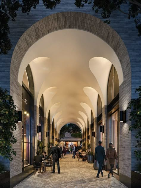 Museum Garden, Arch Building, Small Apartment Building, Architecture Classic, Retail Facade, Paris Markets, Building Entrance, Mixed Use Development, Small Bars