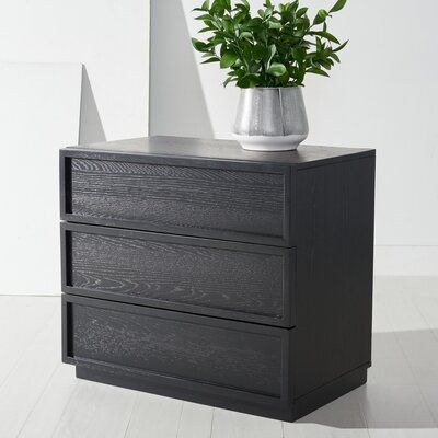 Streamlined storage. With its compact footprint and simple, knobless design, this dresser is versatile enough to work in any space. Choose from a range of finishes to mix and match with your space, then experiment by styling it with your favourite candle and a vase of fresh flowers. Arrives fully assembled. | Joss & Main Hudson 3 Drawer 29" W Dresser Black 26.0 x 29.0 x 18.25 in, Wood | C006515011_632422525 | Wayfair Canada Dresser Black, Favorite Candle, Dresser Wood, Chest Coffee Table, 3 Drawer Dresser, Lantern Wall, Room Color Schemes, Set Decor, Primary Bedroom