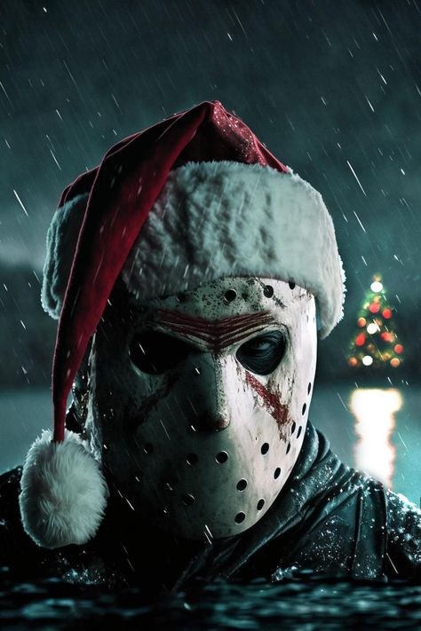 Jason Voorhees Christmas, Friday The 13th Christmas, Spooky Christmas Wallpaper, Jason Voorhees Wallpaper, Wallpapers 2024, Christmas Wallpaper Hd, Joker Comic, Happy Friday The 13th, Jason Vorhees