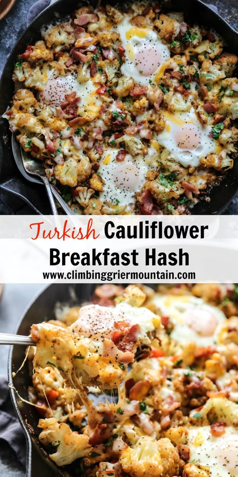 Cauliflower Breakfast, Breakfast Hotel, Hash Recipe, Turkish Breakfast, Breakfast Hash, Hash Browns, Turkish Recipes, Healthy Breakfast Recipes, Sans Gluten