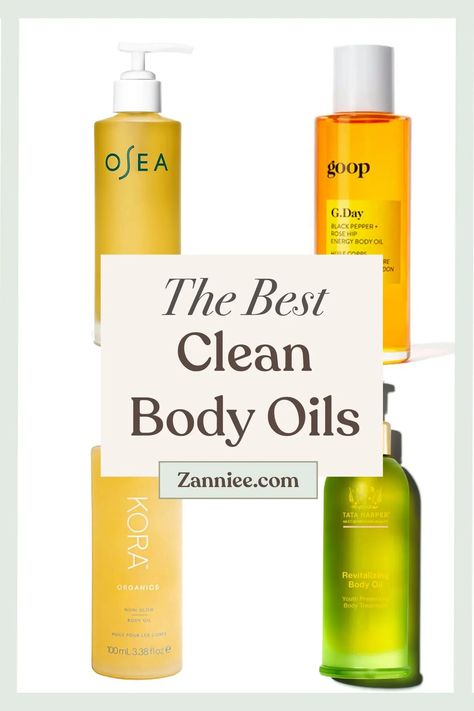 The Best Clean Beauty Body Oils For Glowing Skin - Zanniee Best After Shower Body Oil, Best Oil For Body Skin Care, Best Body Oils For Skin, Best Body Oil To Smell Good, Best Smelling Body Oil, Best Body Oil For Dry Skin, Best Body Oil For Glowing Skin, Body Oils For Skin, Body Oil For Glowing Skin