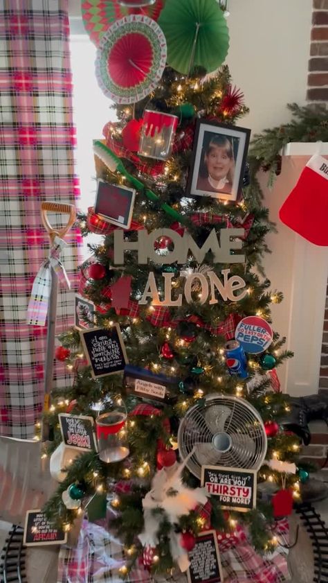 Kimbo- | This years themed tree is….HOME ALONe 🏠! One of my favorite Christmas movies!! I could not have done it without @orientaltrading ! 🎄I... | Instagram Home Alone Christmas Tree, Theme Dinners, Home Alone Movie, Home Alone Christmas, Cup Game, Family Card Games, Cup Games, Home Alone, Christmas Games