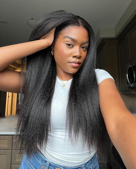 Yaki Wigs For Black Women, Yaki Straight Wig Styles, Yaki Hair Wig, Yaki Clip Ins, Yaki Straight Wig, Black Curly Wig, Air Style, Curly Clip Ins, Indian Remy Hair