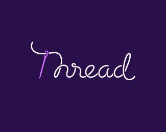 Thread Stitches Logo Design, Threads Logo Design, Fabrics Logo Design, Thread Logo Design, Seamstress Logo Design, Thread And Needle Logo, Threads Logo, Thread Logo, Typographic Logos