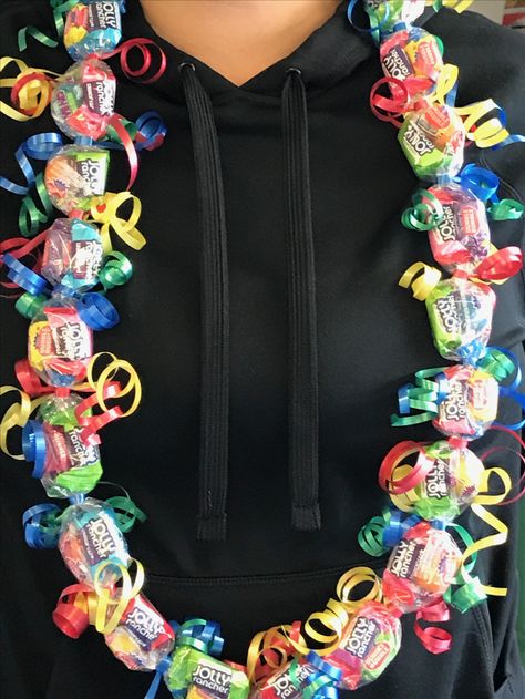 Candy Lei Made for lil Ruben Candy Leis, London Birthday, Graduation Leis Diy, Candy Lei, College Poster, Outdoor Graduation Parties, Outdoor Graduation, Graduation Leis, Graduation Parties