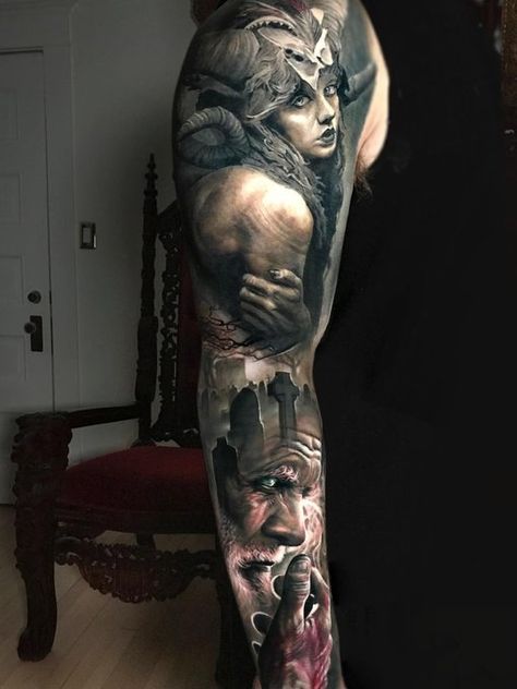 Arlo Tattoo, Arlo Dicristina, Scottish Tattoos, Geniale Tattoos, Full Sleeve Tattoos, Full Sleeve Tattoo, 3d Tattoos, Arm Sleeve Tattoos, Best Sleeve Tattoos